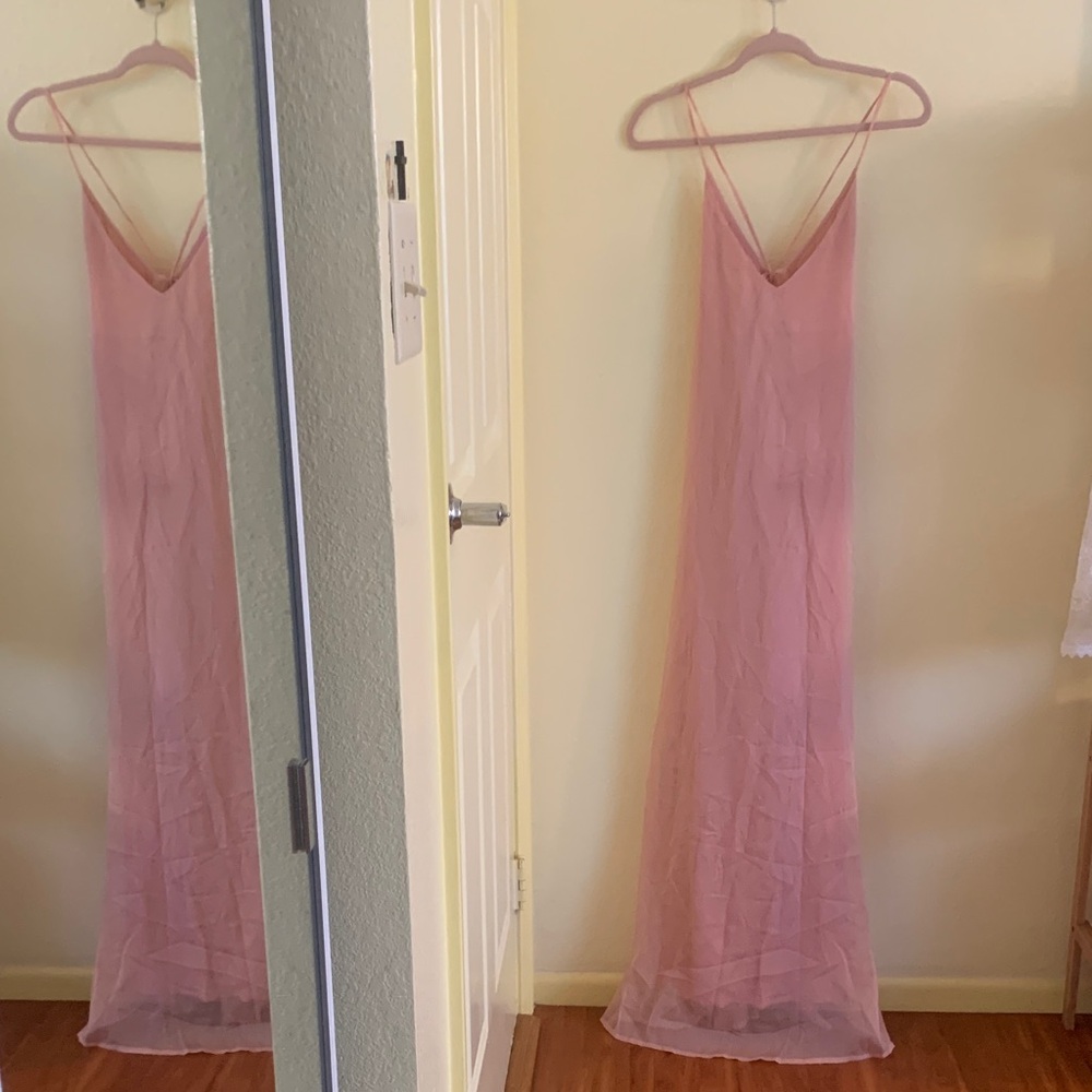 NWT HERS & MINE Elegant Pink Maxi Dress
